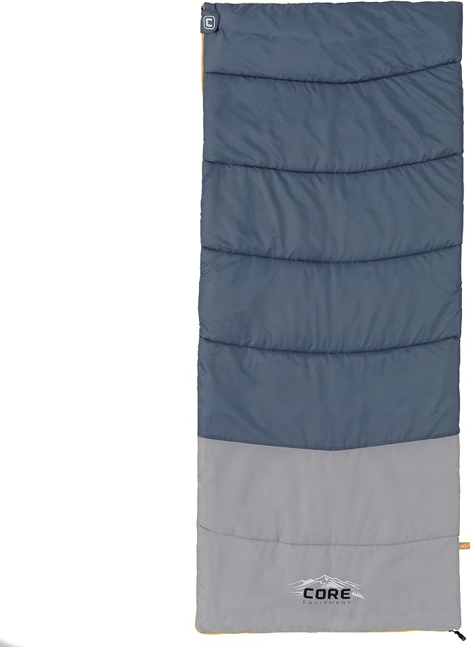 CORE Sleeping Bags for Adults | Lightweight & Compact | Perfect for Indoor or Outdoor Use, Camping, Backpacking, Hiking, & Sleepovers | Ideal for Warm & Cooler 3 Season Weather