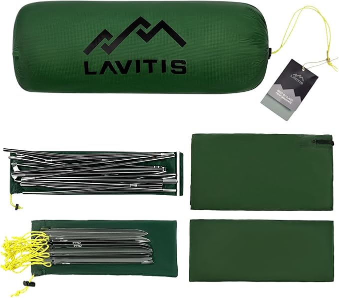 2 Person Lightweight Backpacking Tent,Ultralight Portable 20D Waterproof Nylon Tent for Camping，4.4LB 3 Season Backhiking with 7001 Aluminum Poles and V-Shaped Aluminum Floor Spike