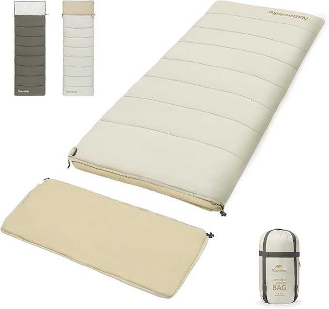 Naturehike 36-54℉ Camping Sleeping Bag for Adults, Spliceable Double Sleeping Bag 3 Seasons, Lightweight Waterproof Sleep Bags for Cold&Warm Weather
