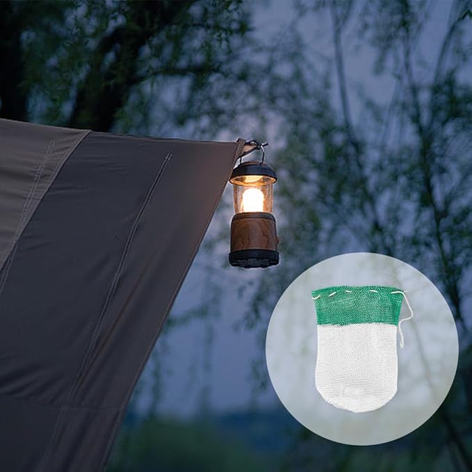 SUPERFINDINGS 60pcs U-Shaped Camping Lantern Mantles, Thorium-Free Rayon, Green, Suitable for Propane Lanterns, Outdoor Use