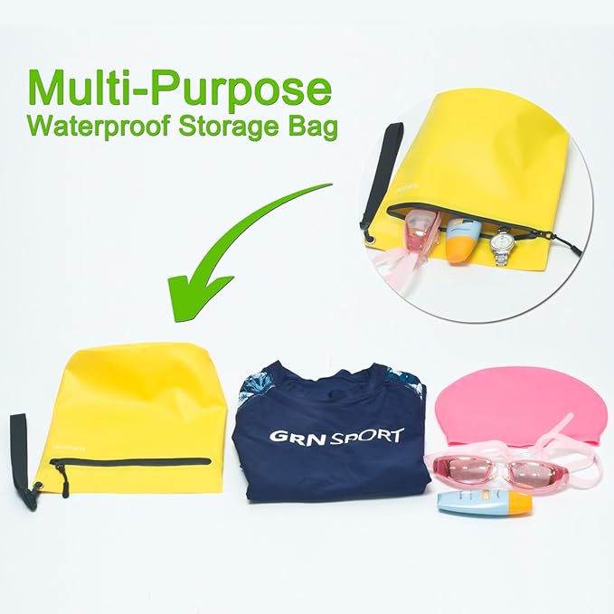 Water-resistant Zipper Pouch 2 Pack, Multi-Purpose Storage Bag Gear Bag for Outdoor Travel Beach Pool Fishing Dirty Clothes Wet Swimsuits (Yellow02)