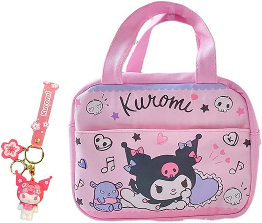 Kawaii Insulated Lunch Bag for Women, Reusable Large Capacity Lunch Box, Leakproof Lunch Tote Bag with Front Pocket, Lunchbox Container Thermal Cooler Bag Food Handbags for Work Office Picnic