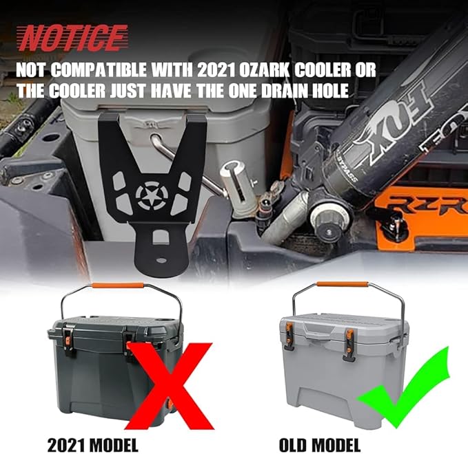 Samman Polaris RZR Cooler Brackets - 26 Quart Mounting Brackets, Metal Holder Carrier With Anchor for Ozark 26 Cooler - Compatible With Polaris RZR/XP/Turbo