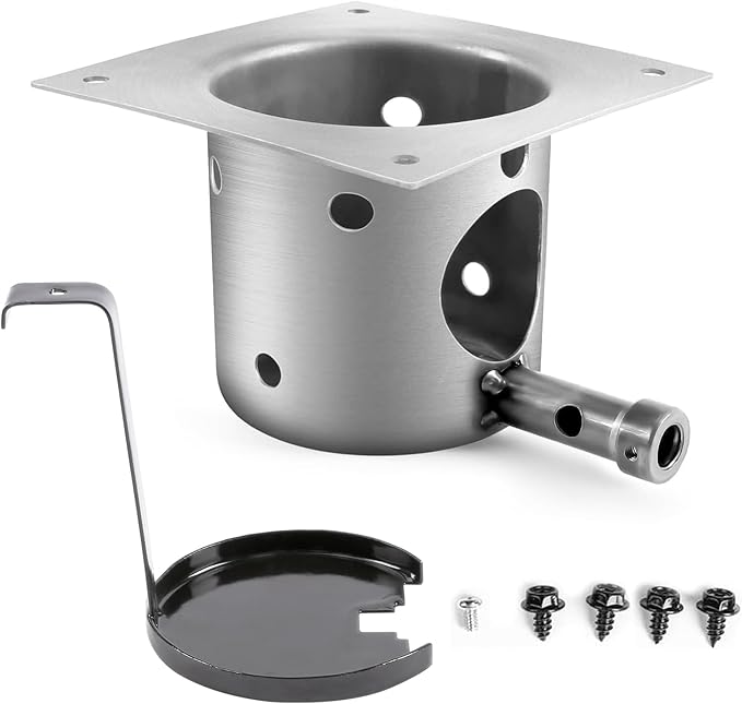 QuliMetal Fire Burn Pot Replacement Parts for Pit Boss and Traeger Pellet Grills, Replacement for Traeger and Pit Boss Fire Pits, Upgraded Heavy - Duty Steel FirePot with Ash Remover and Screws