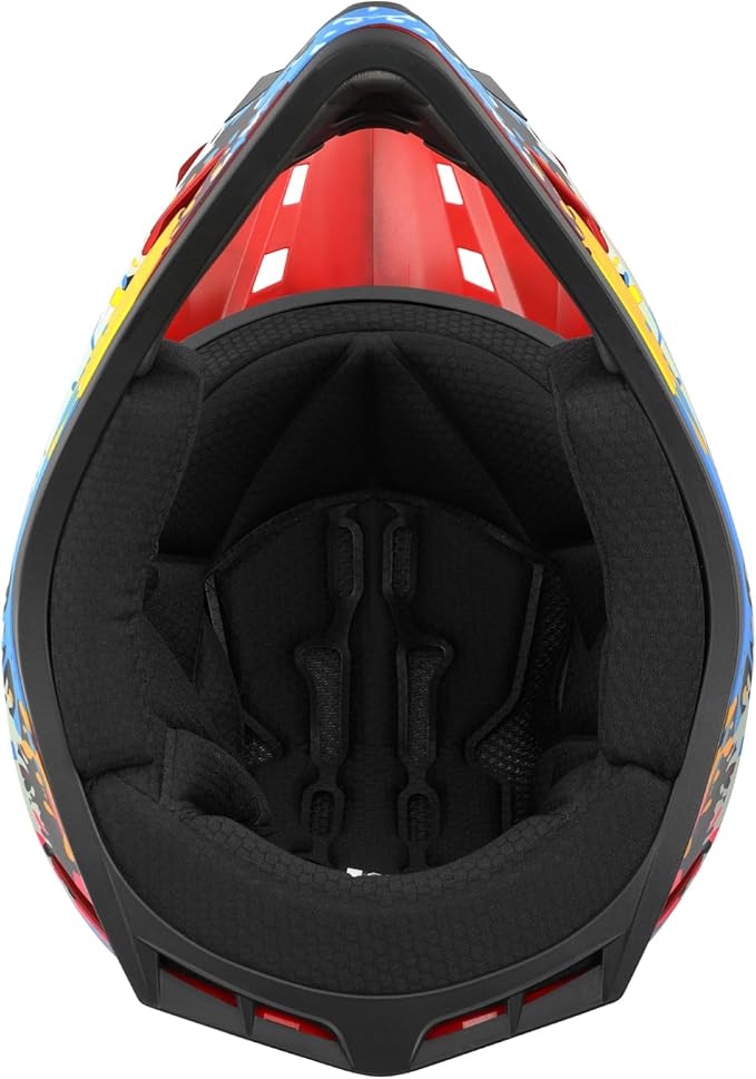 TCT-MOTORPARTS DOT Youth Kids Motocross ATV Full Face Helmets for Offroad Street Dirt Bike Go-Kart BMX MX Colorful Graffiti Medium