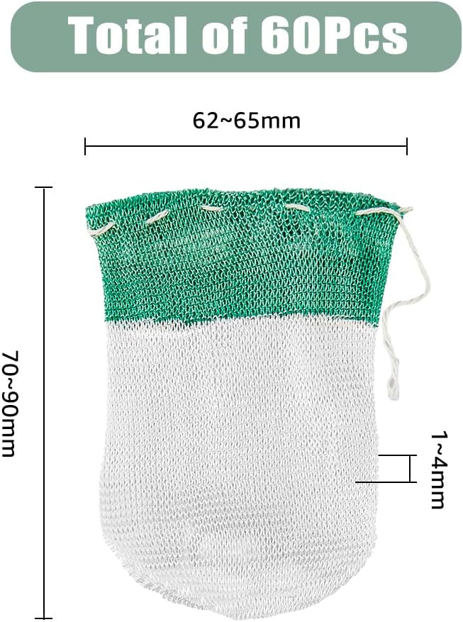 SUPERFINDINGS 60pcs U-Shaped Camping Lantern Mantles, Thorium-Free Rayon, Green, Suitable for Propane Lanterns, Outdoor Use
