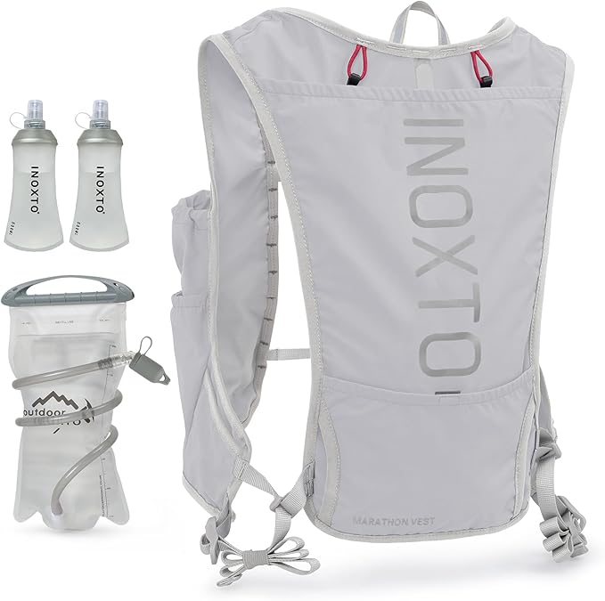 INOXTO Running Hydration Vest Backpack,Lightweight Insulated Pack with 1.5L Water Bladder Bag Daypack for Hiking Trail Running Cycling Race Marathon for Women Men