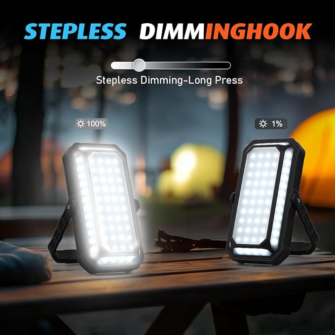 LED Camping Lantern Rechargeable 4000LM, 10000mAh Portable Camping Lights up to 120+ Hours, 12 Light Modes, Dimmable, LCD Digital Display, Waterproof, Camping Essentials for Power Outages, Emergency