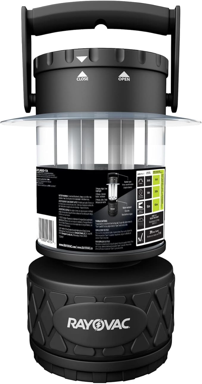 Rayovac Sportsman LED Camping Lantern, Battery Powered Lantern, Water Resistant Hurricane Supplies and Emergency Light, Pack of 1