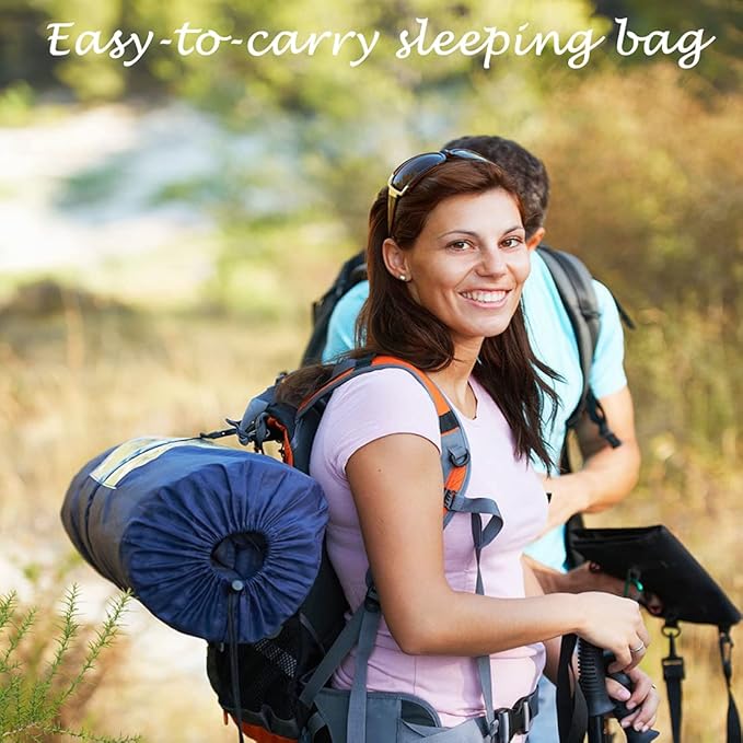 Tuphen Double Sleeping Bag, Sleeping Bag with 2 Pillows, Queen Size XL Bag for 2 People, Cold Warm Weather- 3 Seasons, Waterproof Adults for Camping, Backpacking or Hiking