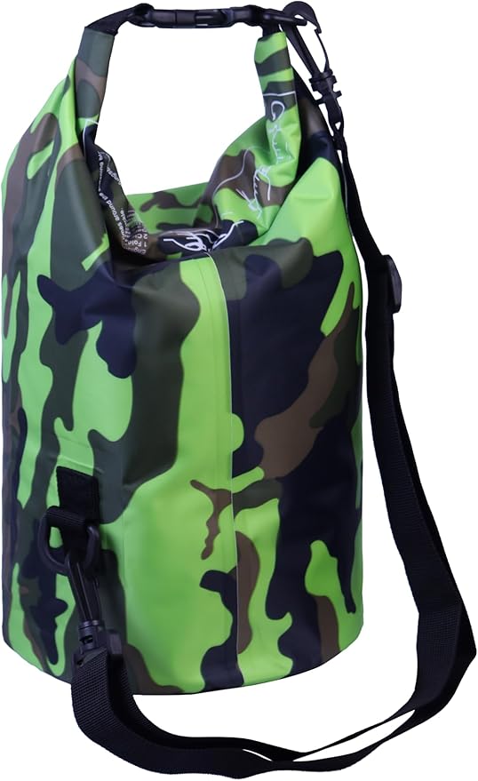 Waterproof Dry Bag Combo 5-30L Roll Top Dry Storage Bag Backpack for Kayaking Boating Beach Camping Travel Fishing, w/Phone Case & Collapsible Water Bottle & Sunglasses & Ear Band,Green 5L