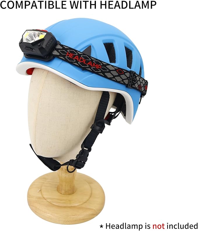 NewDoar Climbing Helmet EN 12492 Certified Half Dome Helmet Ultralight Design with 11 Ventilation Ports & Headlamp Clips for Rock/Ice Climbing, Caving, Rescue Adjustable 57-62cm (Men/Women)