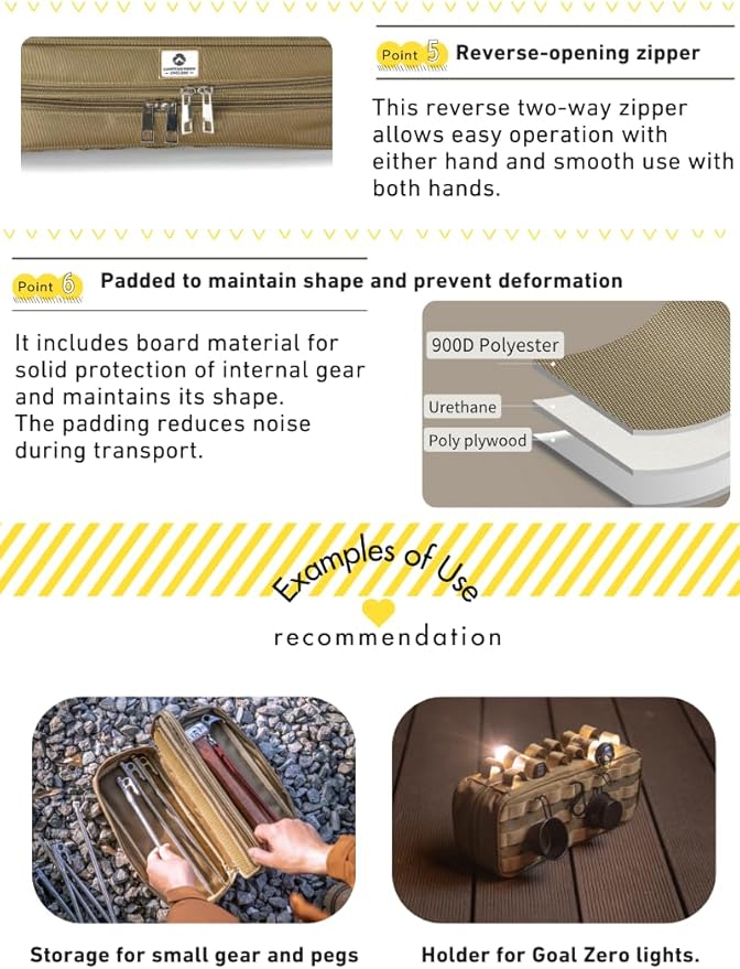 CAMPINGMOON Storage Box for Camping Outdoor Hammer Lantern Coyote BG-30