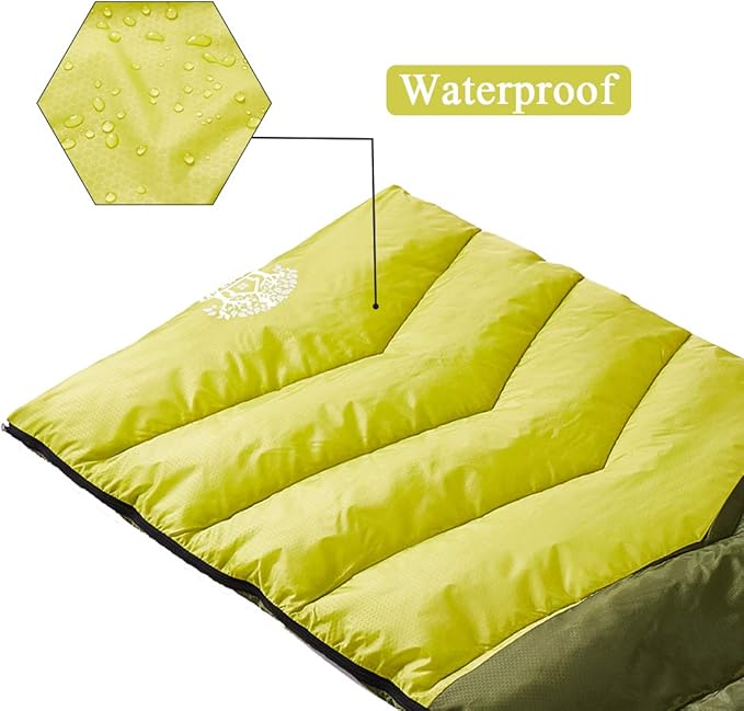 Sleeping Bag 4 Seasons Adults & Kids for Camping Hiking Trips Warm Cool Weather,Lightweight and Waterproof with Compression Bag,Indoors Outdoors Activities