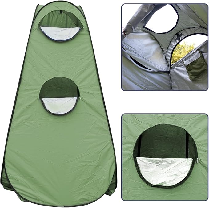 Portable Outdoor Camping Toilet Kit for Adults,Pop Up Privacy Tent, Camping Folding Toilet, 30 Toilet Bags, Washable Foldable for Travel, RV, Car, Beach, Hiking