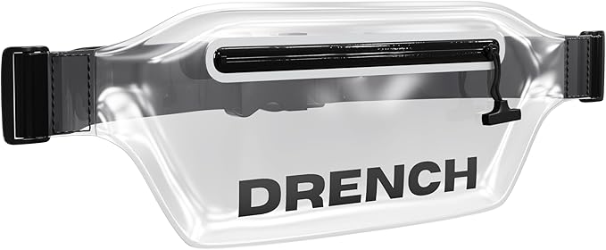 DRENCH 100% Waterproof Bag, Touchscreen Fanny pack, Transparent Cell Phone Case for Beach Essentials, IPX8 Underwater Pouches with Convertible Straps for Swimming and More, Fits iPhone Pro Max 15 SUP