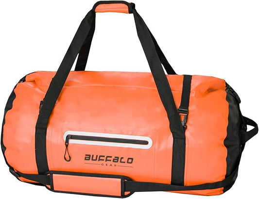 Buffalo Gear Waterproof Duffle Bag 40L 60L 80L Roll-top Dry Bag Heavy Duty Waterproof Duffel Travel Bag for Kayaking Rafting Boating Fishing Camping