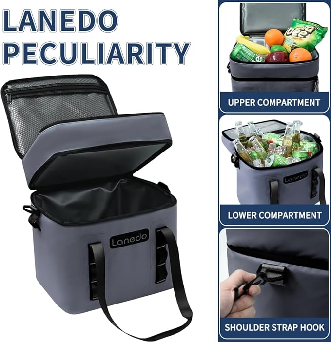 Lisa Lunch Soft Cooler 20/36 Can, Insulated Bag Portable Ice Chest Box for Lunch, Beach, Drink, Beverage, Travel, Camping, Picnic, Car, Trips, Cooler Leak-Proof