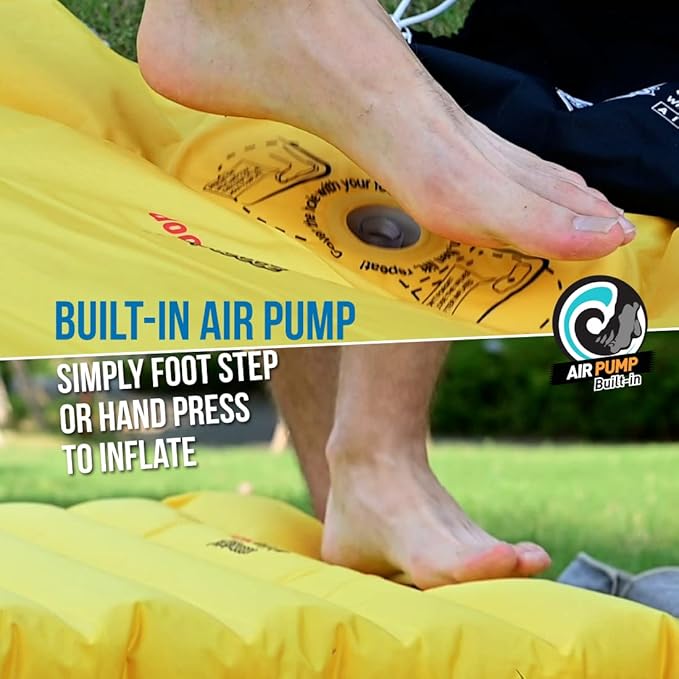 ZOOOBELIVES Extra Thickness | Wide Plus Sleeping Pad with Built-in Pump, Inflatable Camping Mattress of Ultimate Comfort for Car Camping, Tent, and Backpacking, Lightweight & Compact – Airlive2000P