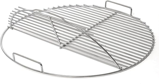 26" Charcoal Cooking Grate for Weber Kettle Charcoal Grill, Stainless Steel Hinged Grid for 2-Zone Cooking, Kettle Grill Charcoal Cooking Grid for Tailgating Backyard, Also Fits Similar Sized Fire Pit