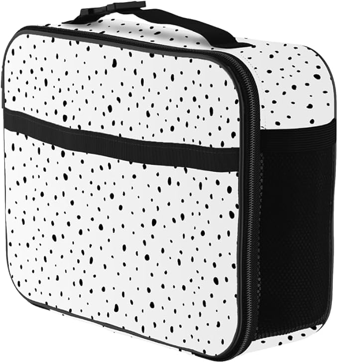 Polka Dot Lunch Bag Reusable Insulated Lunch Box Keep Food Cooler Thermal Lunch Tote for Women Men