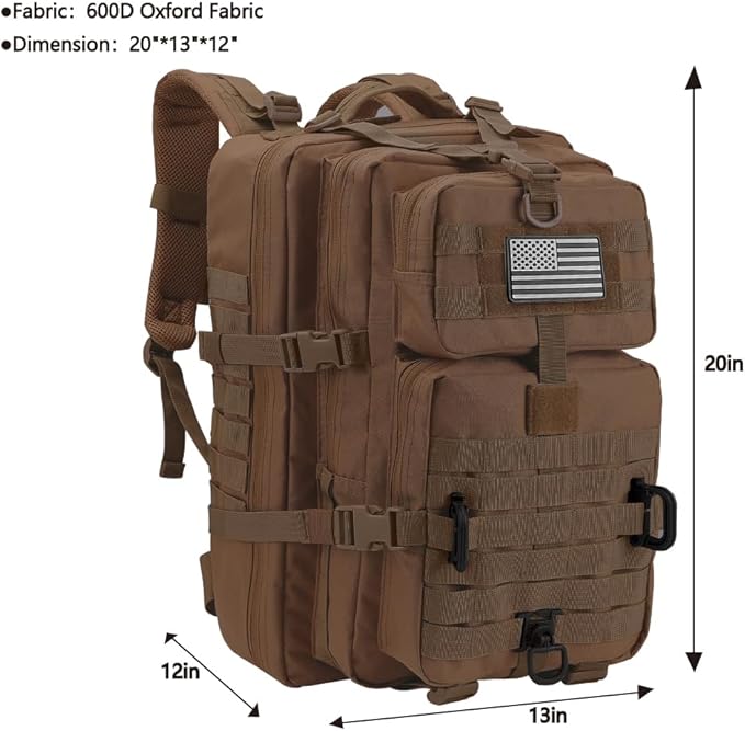 MOLLE Assault Pack, Tactical Backpack Military Army Camping Rucksack, 3-Day Pack