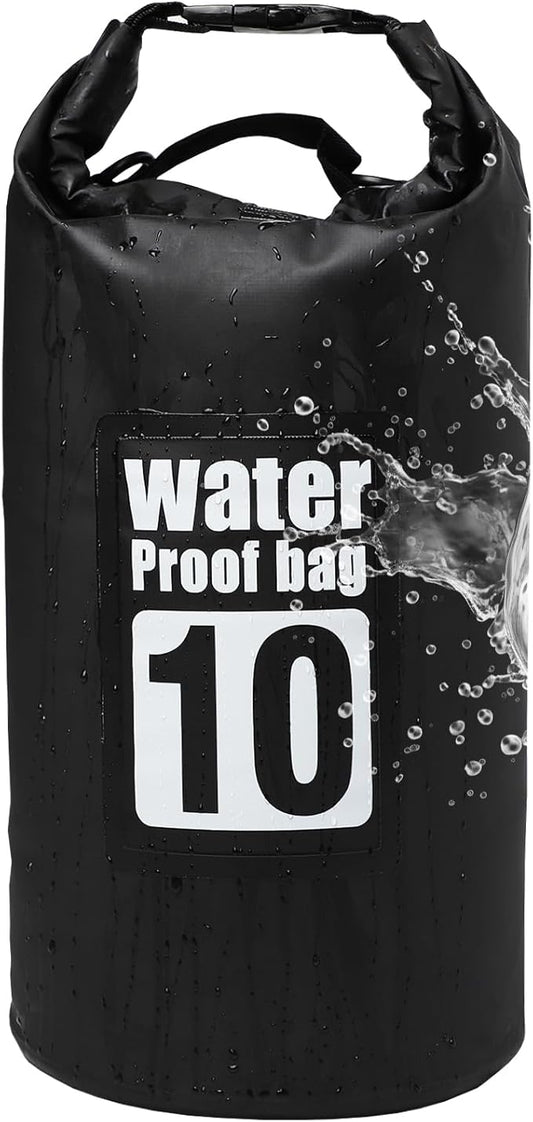 Waterproof Dry Bag, 10L Roll Top Dry Bag Backpack, 500D PVC IPX8 Floating Dry Bag for Hiking, Kayaking, Camping