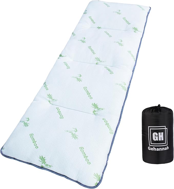 Gehannah Thick Camping Sleeping Pad, Soft Comfortable Microfiber Camping Cot Pads for Adults, Lightweight Foldable Sleeping mats for Traveling Hiking Backpacking Traveling