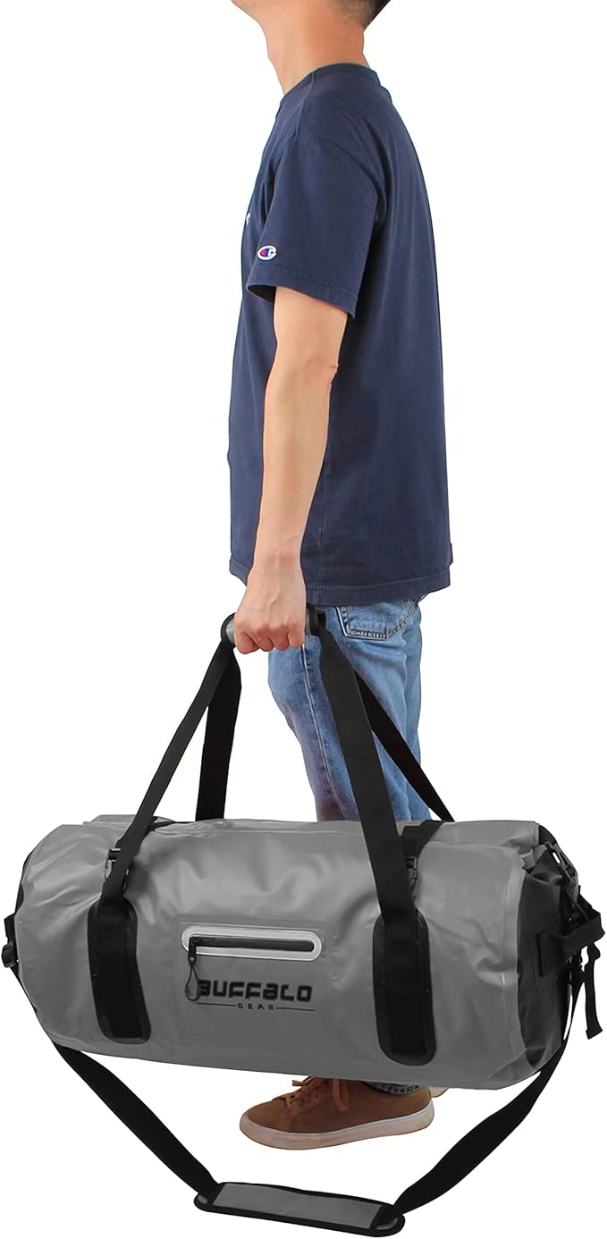 Buffalo Gear Waterproof Duffle Bag 40L 60L 80L Roll-top Dry Bag Heavy Duty Waterproof Duffel Travel Bag for Kayaking Rafting Boating Fishing Camping