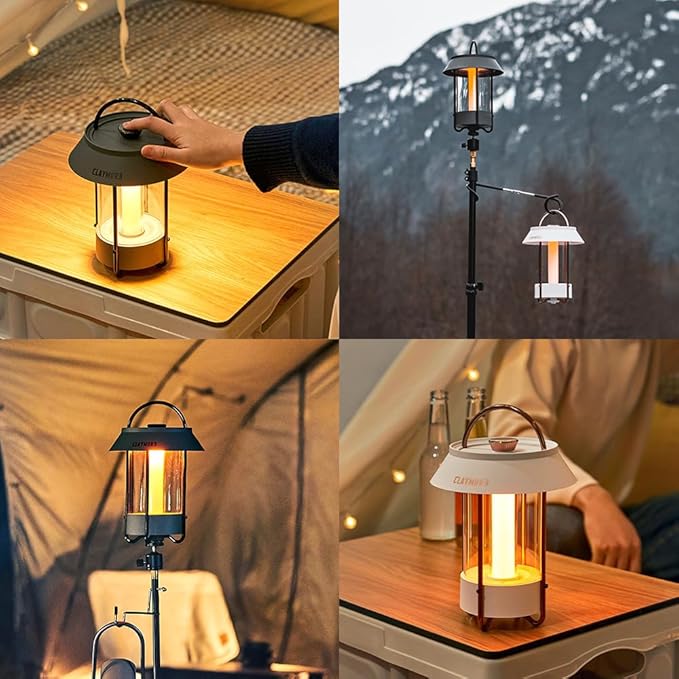 CLAYMORE Selene Lamp (White) - Aesthetic Portable Outdoor Lantern for Glamping, Camping, Events, Parties & Tents. USB-C Charging, Power Bank Function, Up to 55 Hours Battery Life, 3 Light Modes.