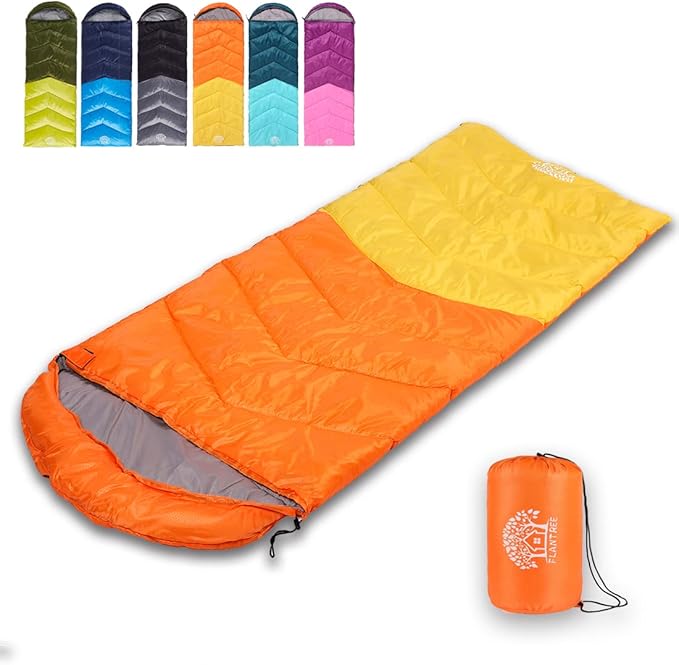 Sleeping Bag 4 Seasons Adults & Kids for Camping Hiking Trips Warm Cool Weather,Lightweight and Waterproof with Compression Bag,Indoors Outdoors Activities
