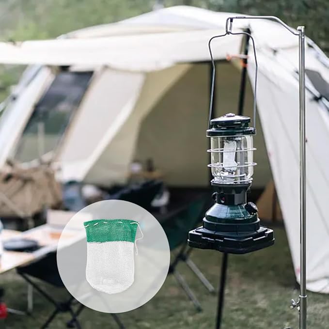 SUPERFINDINGS 60pcs U-Shaped Camping Lantern Mantles, Thorium-Free Rayon, Green, Suitable for Propane Lanterns, Outdoor Use