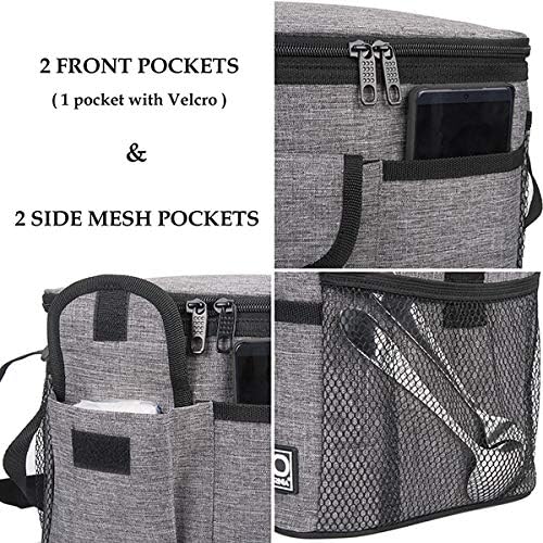 Tirrinia Insulated Lunch Box for Women Men, Leakproof Reusable Lunch Bag Containers for Adult,Working,Office,Lunch Soft Cooler Bag Tote for Picnic Hiking Beach,Gray