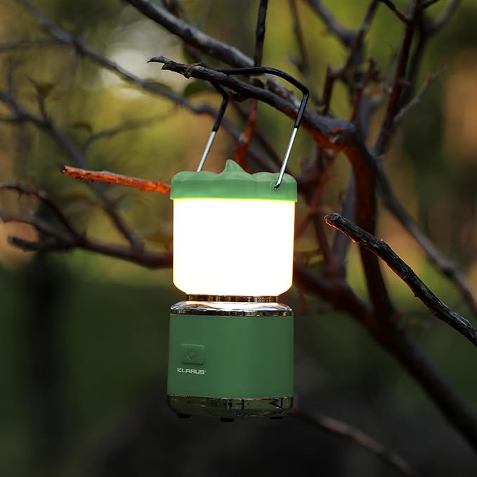 KLARUS CL8 Small Camping Lantern & Light, Pumpkin Pocket Rechargeable Camping Flash Light Tent Light, Hanging Hook, USB-C Port, IPX5 Waterproof