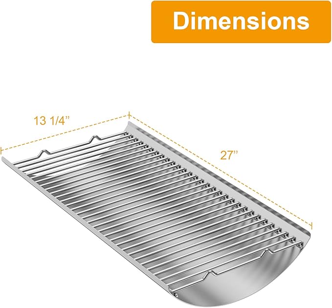 LS'BABQ Stainless Steel 27 Inch Charcoal Ash Pan Replacement for Chargriller Charcoal 1224, 1324, 2121, 2222, 2727, 2828, 2929, Charbroil 17302056 Grill