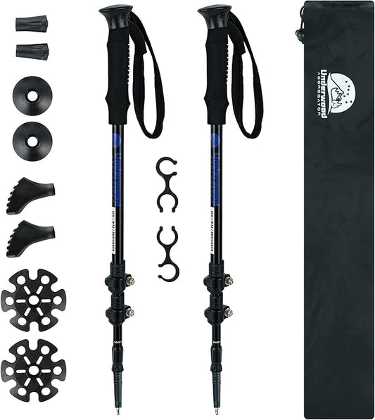 Trekking Poles Collapsible Hiking Poles - 2 Pack Adjustable Aluminum Hiking Sticks, Lightweight Walking Sticks for Women, Men, Seniors, Kids, Walking Poles for Backpacking by Underwood Aggregator