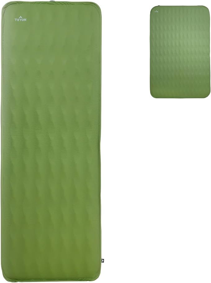 Teton Self Inflating Sleeping Pad, Inflatable Camping Sleeping Pads, Compact Mat for Camping, Backpacking, and Hiking.