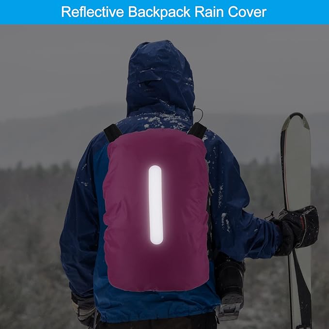 PATIKIL Waterproof Backpack Rain Cover, Non-Slip Backpack Cover with Vertical Reflective Strap Stay Dry for Hiking, Camping, Hunting