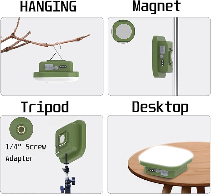 LED Camping Lights, 12000mAh Rechargeable Lanterns, 5 Lighting Modes Camping Tent Light, PD 3.0 Fast Charging PowerBank, IP54 Waterproof Portable Red Flashlight for Power Outage