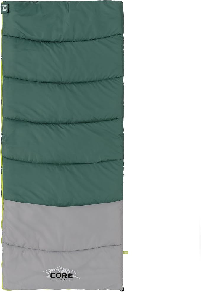 CORE Sleeping Bags for Adults | Lightweight & Compact | Perfect for Indoor or Outdoor Use, Camping, Backpacking, Hiking, & Sleepovers | Ideal for Warm & Cooler 3 Season Weather