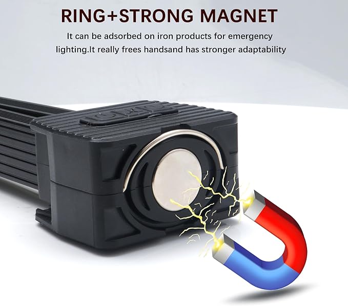 Gym Lamp, Magnetic Posing lamp,7th Gear Dimming &180 Degree Rotating Folding Work Light, Portable LED Flashlight, Handheld USB Rechargeable Power Bank Camping Flashlight（1PCS