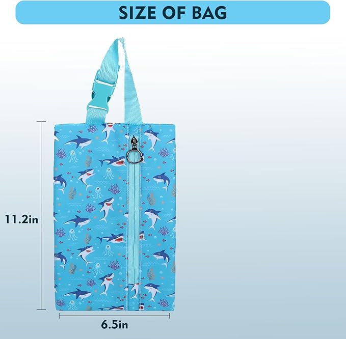Insulated Snack Bag, Freezable Small Cooler Bag with Zipper and Adjustable Buckle, Rectangular Thermal Cooler Bag