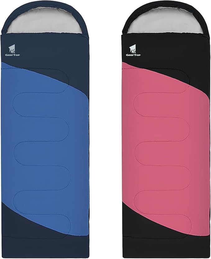 GEERTOP Backpacking Sleeping Bag for Camping, Lightweight Sleeping Bags for Adults Kids Summer Warm Cold Weather Hiking Travel