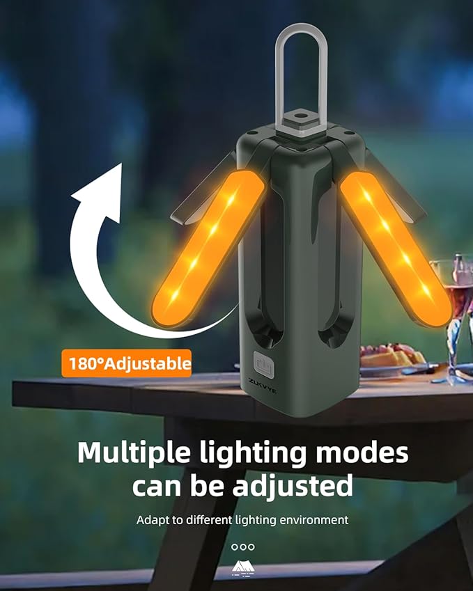 Rechargeable LED Camping Lantern - Waterproof Tent Light with 8 Modes, Portable Flashlight for Camping, Emergency, Hiking, Fishing