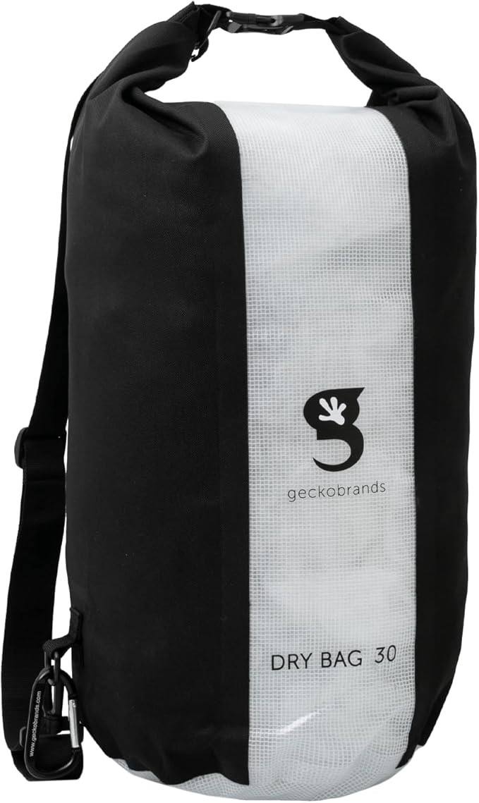 geckobrands Durable View Dry Bag – Waterproof Backpack with Translucent Panel