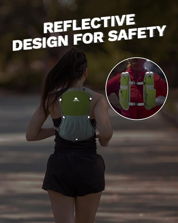 Running Vest for Women and Men, Hydration Backpack for Runners, Trail, Hiking, Biking and Walking, with Front Phone Holder, Adjustable Chest and Waist Strap