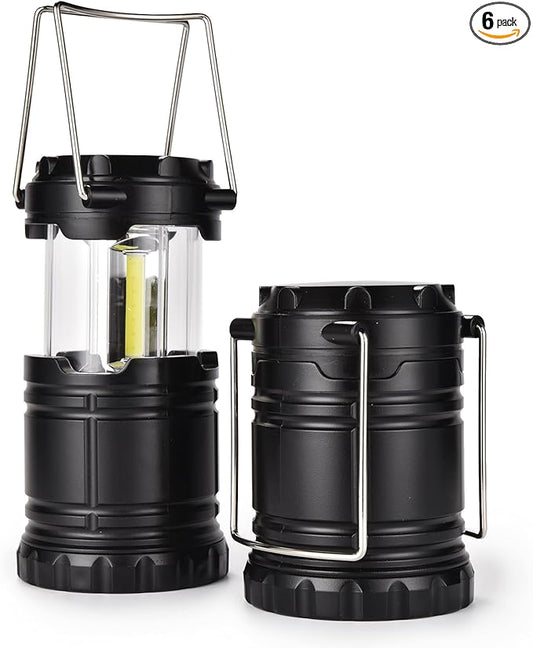 Lantern Collapsible Camping Light, Battery Operated Lanterns LED Super Bright for Power Outages Indoor Emergency Outdoor Camping Hiking Kit,6 Pack (COB-2)