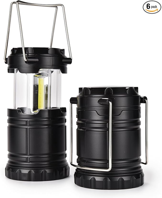 Lantern Collapsible Camping Light, Battery Operated Lanterns LED Super Bright for Power Outages Indoor Emergency Outdoor Camping Hiking Kit,6 Pack (COB-2)