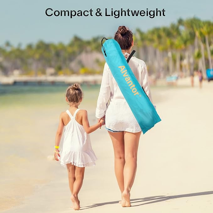 Alvantor Beach Tent Beach Umbrella Outdoor Sun Shelter Cabana Automatic Pop Up UPF 50+ Sun Shade Portable Camping Hiking Canopy Easy Setup Windproof Randomly Send Old or New Model