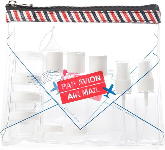 MIAMICA Women's Clear Travel Bottle Kit